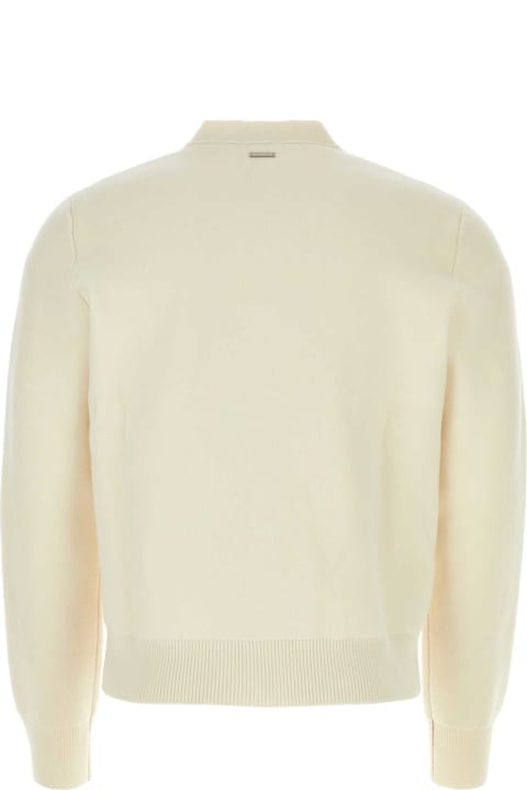 Ferragamo Sweaters for Men Ferragamo Ivory Wool Blend Cardigan