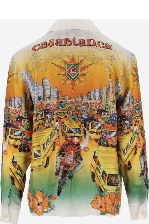Casablanca Shirts for Men Casablanca Traffic Print Shirt Multicolour