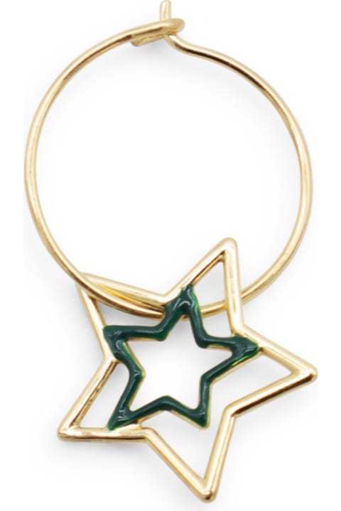 Earrings for Women Aliita Bottle Green Gold Metal Estrella Earring