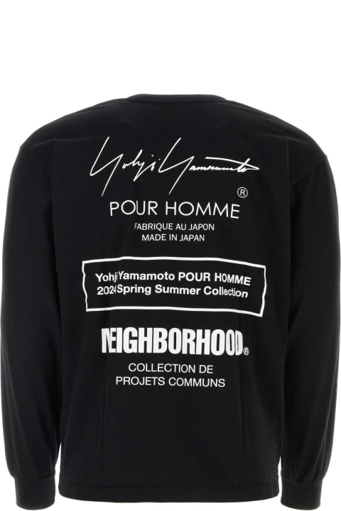 メンズ Yohji Yamamotoのフリース＆ラウンジウェア Yohji Yamamoto Black Cotton Yohji Yamamoto X Neighborhood T-shirt