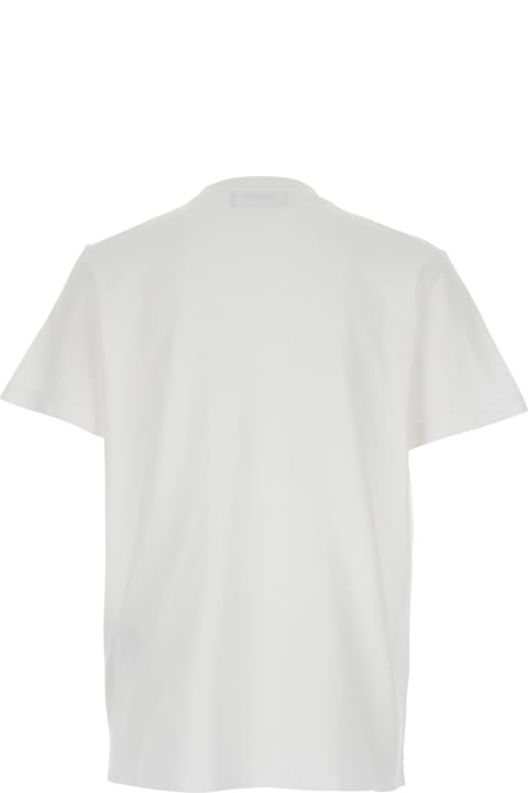 Dsquared2 لـ Men Dsquared2 White T-shirt With Lettering Logo Printed On The Chest In Cotton Man