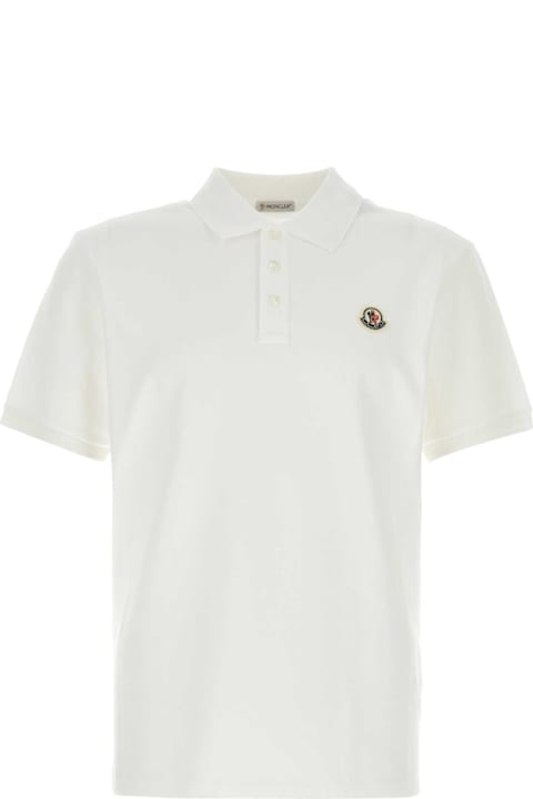 Topwear for Men Moncler White Piquet Polo Shirt