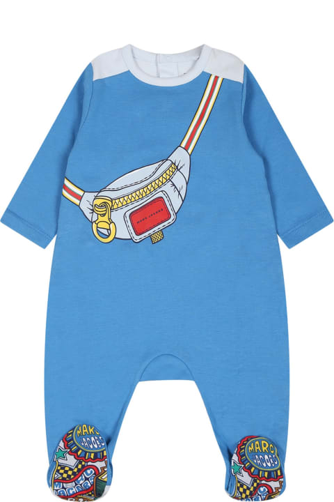 Bodysuits & Sets for Baby Girls Little Marc Jacobs Light Blue Set For Baby Boy With Logo