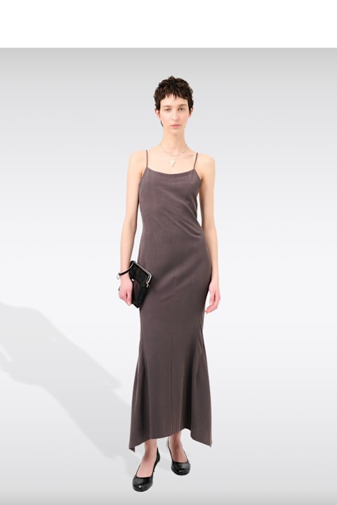 Our Legacy لـ Kids Our Legacy Naiad Dress Chocoalte Brown Lyocell Long Dress With Flared Bottom - Naiad Dress