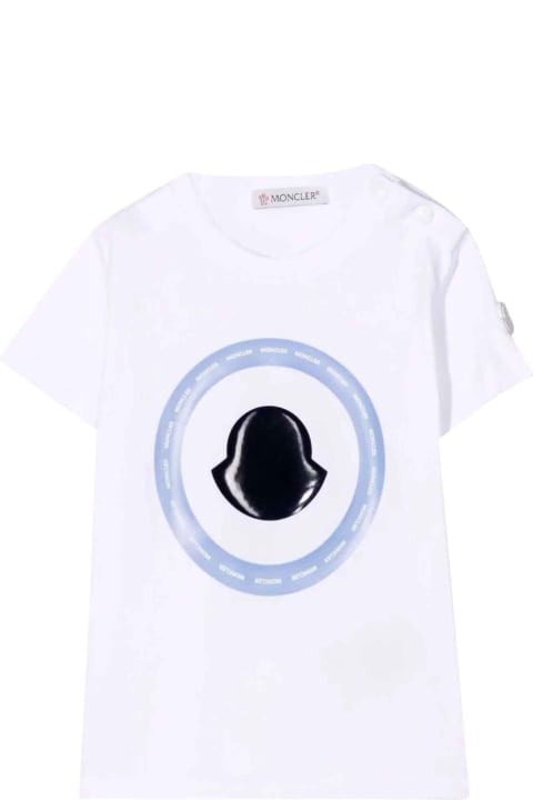 Moncler T-Shirts & Polo Shirts for Baby Boys Moncler White T-shirt With Print