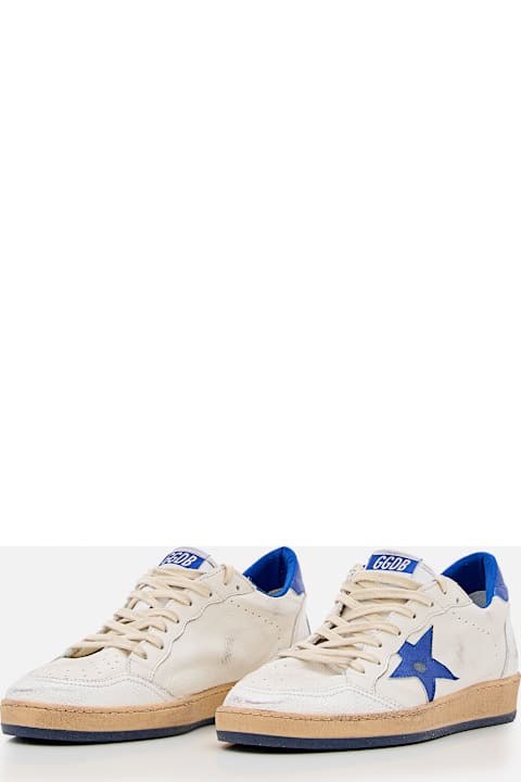 Homeware Golden Goose Ballstar White Sneakers With Blue Star