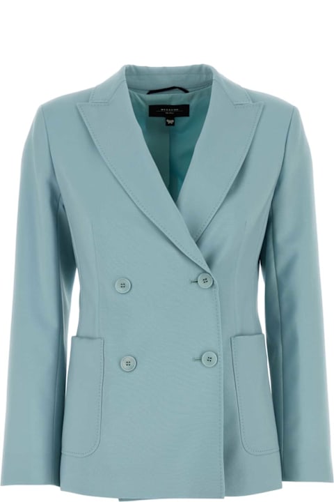 Homeware Weekend Max Mara Light Blue Wool Nervoso Blazer