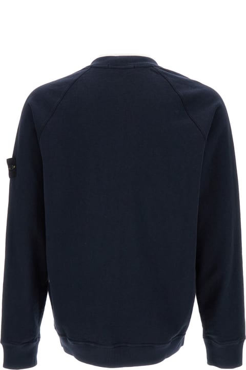 Homeware Stone Island Junior Blue Crewneck Sweatshirt With Logo Patch In Cotton Man