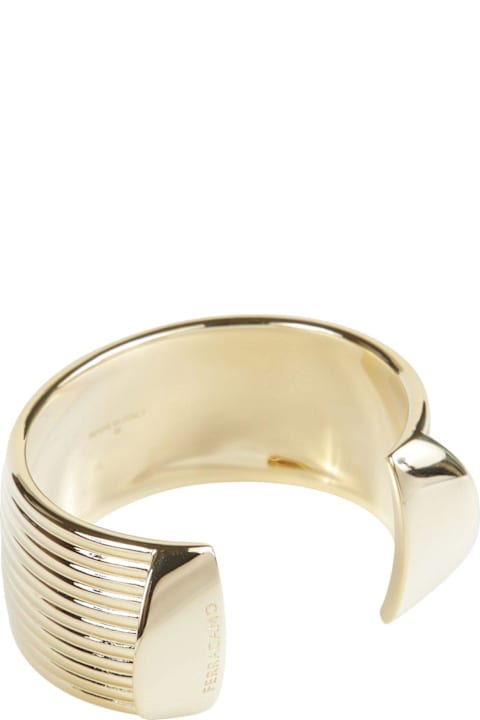 Ferragamo for Women Ferragamo Gancini Wide Striped Bangle