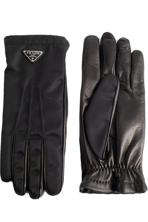 Prada for Men Prada Nylon And Leather Gloves