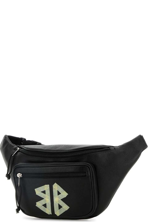 Bags for Men Balenciaga Black Leather Explorer Belt Bag