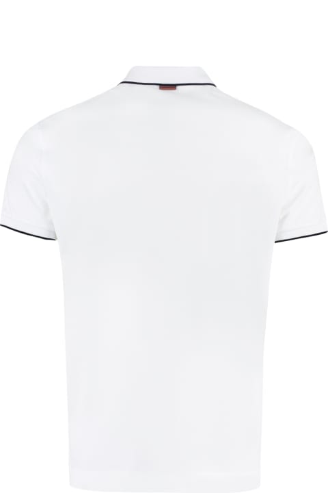 Zegna Topwear for Men Zegna Logo Print Cotton Polo Shirt