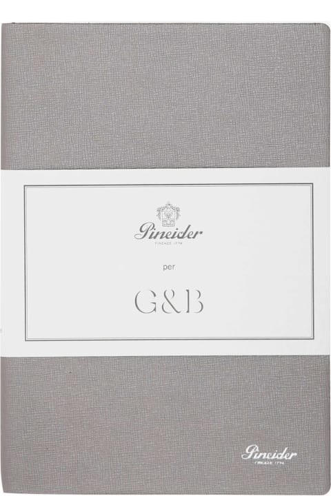 Pineider for Men Pineider Grey Leather Milano Notebook