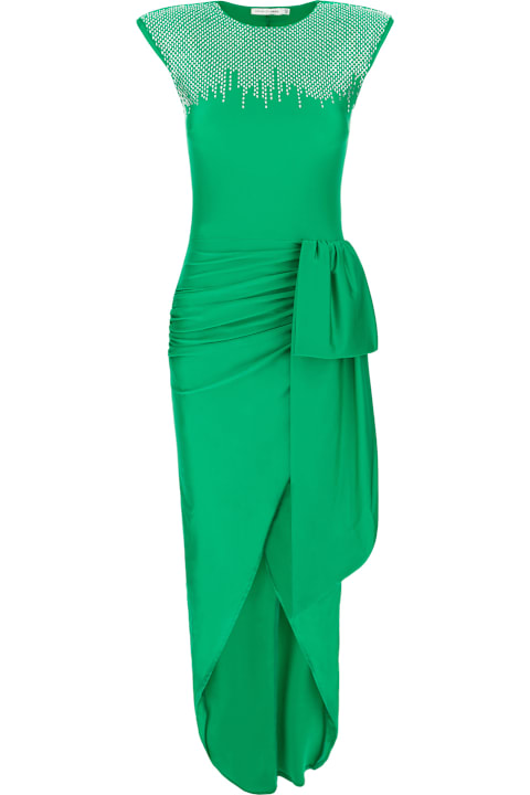 Amen الملابس لـ السيدات Amen Emerald Green Stretch Nylon Dress