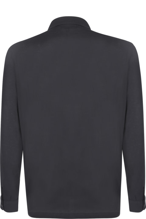 Herno Shirts for Men Herno Jersey Crepe Black Shirt