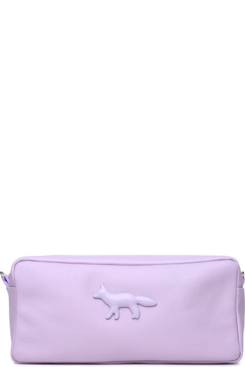 Maison Kitsuné Clutches for Women Maison Kitsuné 'cloud' Lilac Leather Bag