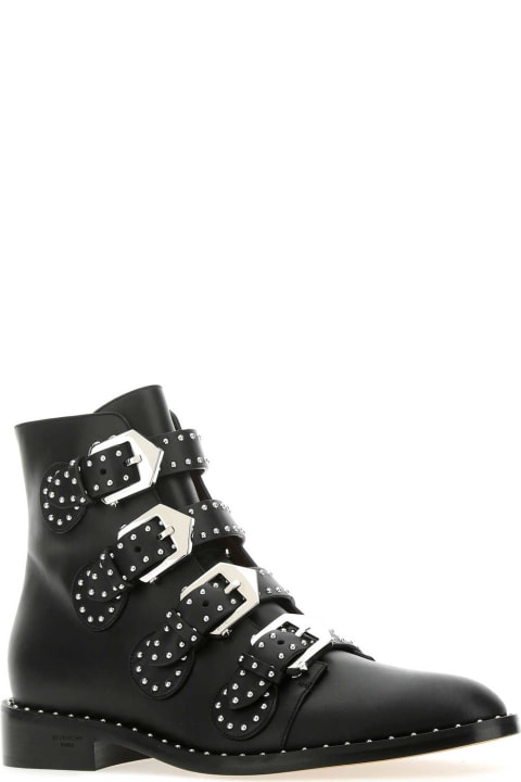 ウィメンズ新着アイテム Givenchy Black Leather Ankle Boots