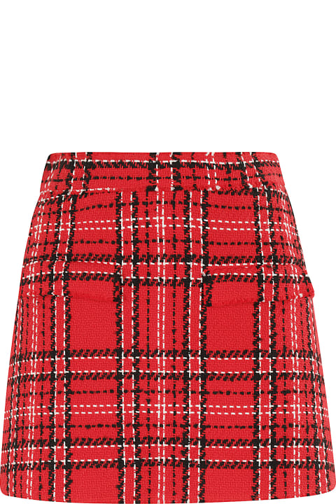 Homeware MSGM 
check
 Red Cotton Blend Shorts