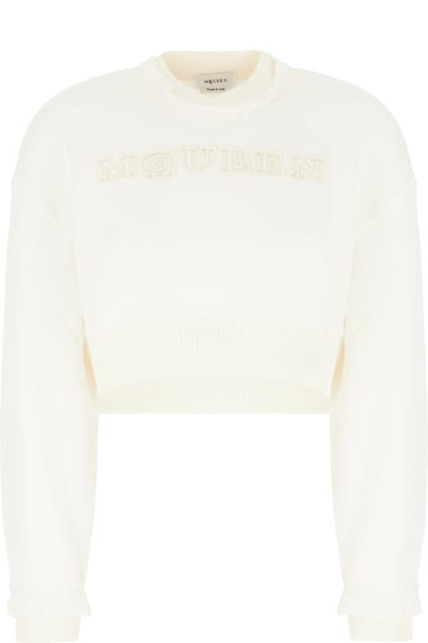 Alexander McQueen Clothing for Women Alexander McQueen Ivory Cotton Sweatshirt