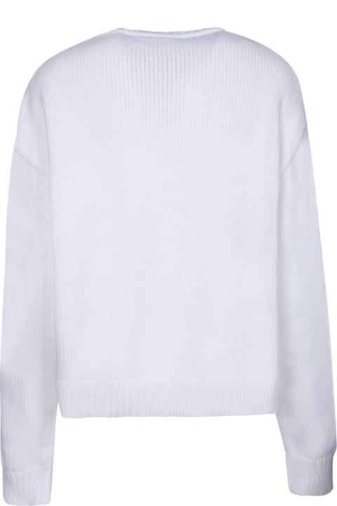 ウィメンズ Moschinoのニットウェア Moschino White Cotton Crewneck Sweater