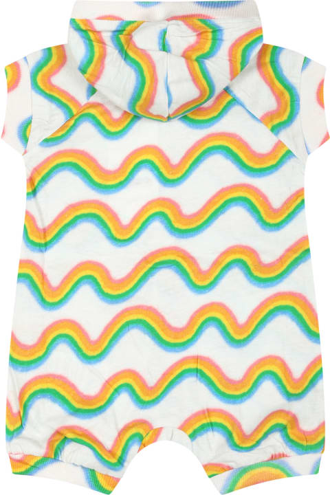 Molo Bodysuits & Sets for Baby Boys Molo White Romper For Baby Girl With Rainbow Print