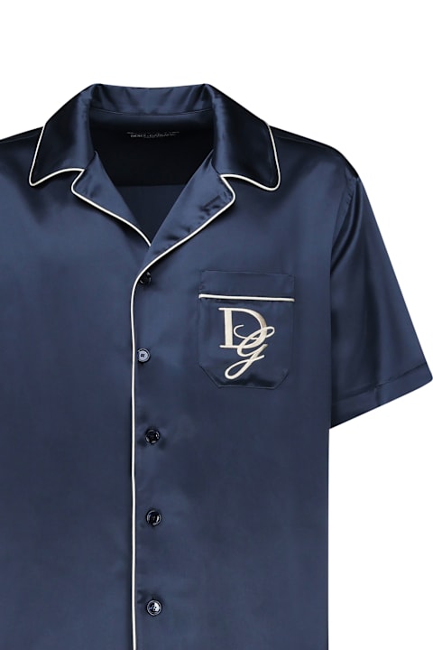 Fashion for Men Dolce & Gabbana Logo Embroidered Satin Shirt