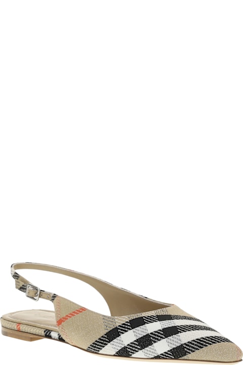 Burberry Flat Shoes for Women Burberry Birdie Check Slingback Ballerinas