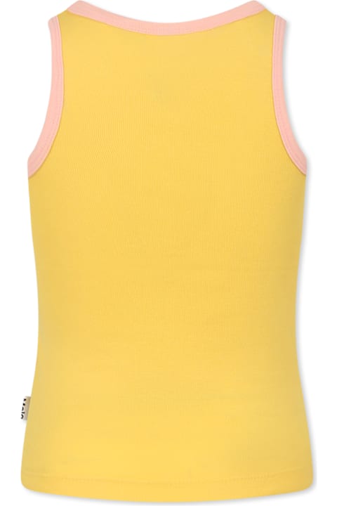 Homeware Molo Yellow Tank Top For Girl With Strawberry Print