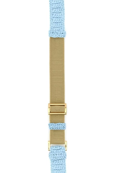 Prada Accessories for Women Prada Light Blue Raffia Belt