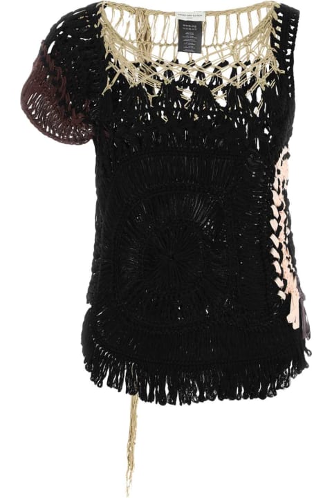 Fashion for Women Dries Van Noten Black Crochet Top