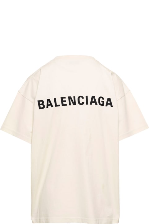 Medium Fit White Jersey T-shirt Balenciaga Woman