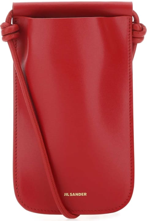 ウィメンズ Jil Sanderのデジタルアクセサリー Jil Sander Red Leather Phone Case