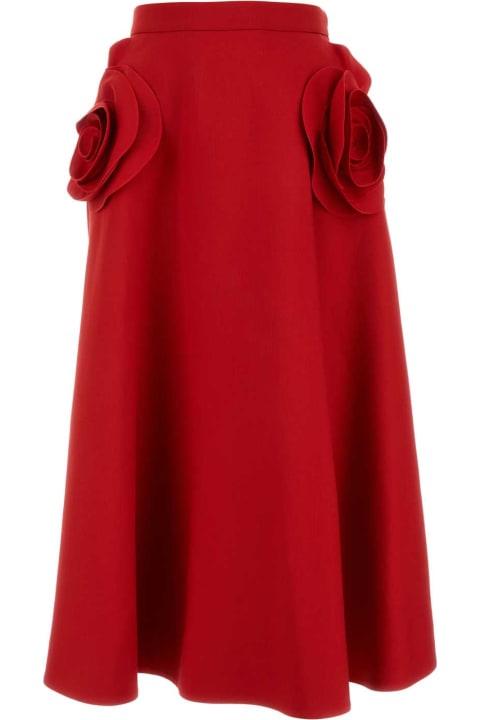 ウィメンズ Valentino Garavaniのスカート Valentino Garavani Red Crepe Couture Skirt