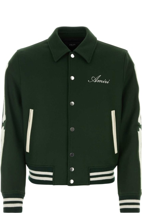 Coats & Jackets for Men AMIRI Bottle Green Wool Blend Jacket