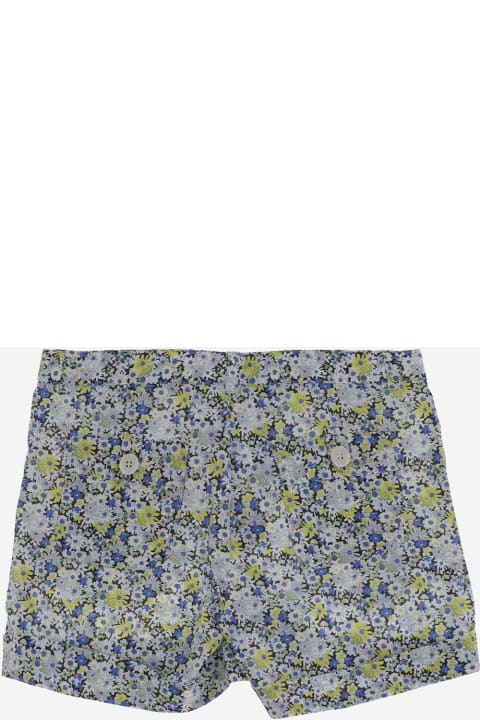 Bottoms for Girls Bonpoint Cotton Short Pants With Floral Pattern