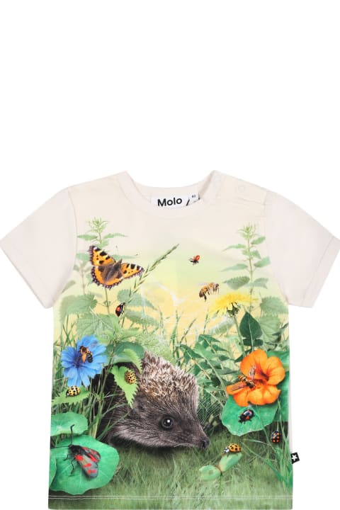 Molo T-Shirts & Polo Shirts for Baby Boys Molo Ivory T-shirt For Baby Kids