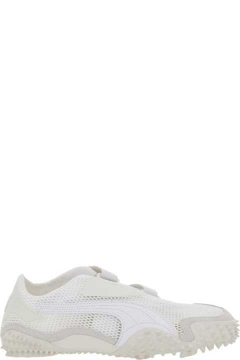 Puma for Kids Puma Mostro White Low Top Sneaker With Logo On Heel And Mesh Inserts In Fabric Unisex