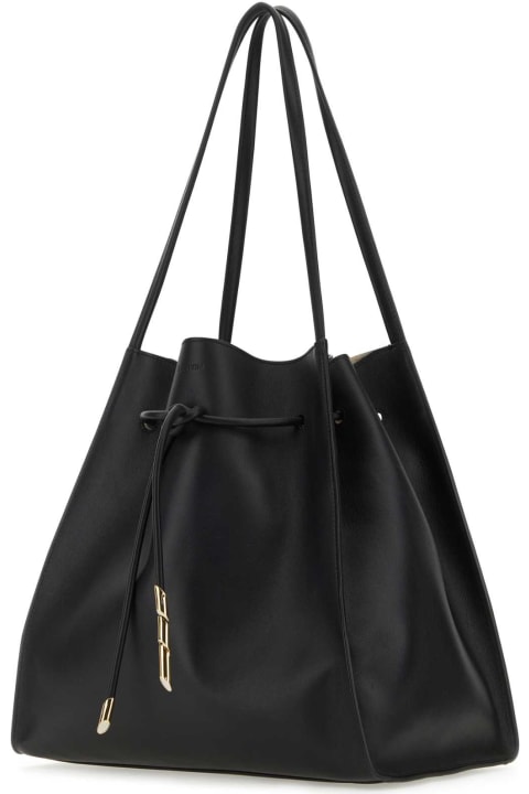 Fashion for Women Lanvin Black Leather Sequence Shopping Bag