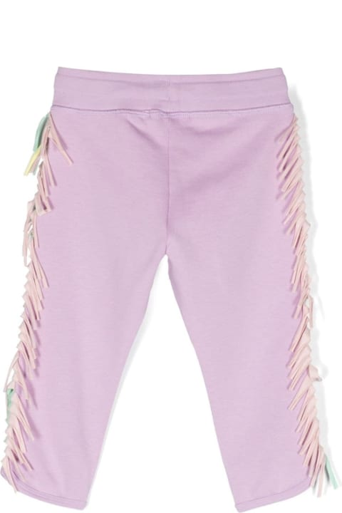 Stella McCartney Kids Bottoms for Girls Stella McCartney Kids Multicolour Track Pants With Fringe Detail And Coulisse In Cotton Girl