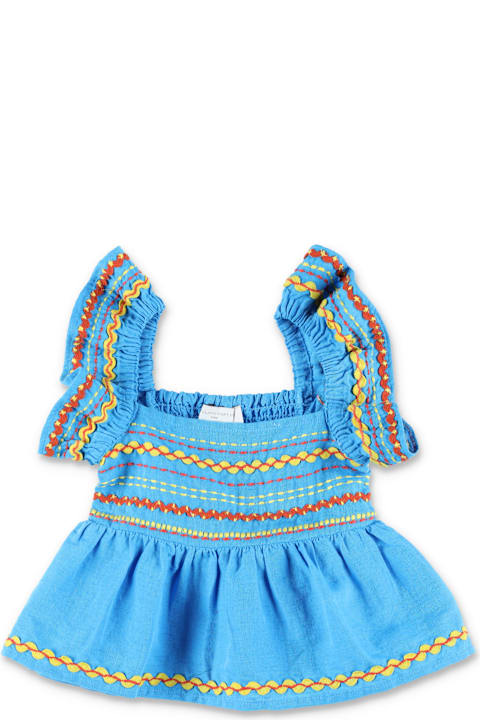 Fashion for Women Stella McCartney Kids Stella Mccartney Kids Embroidered Linen-cotton Top