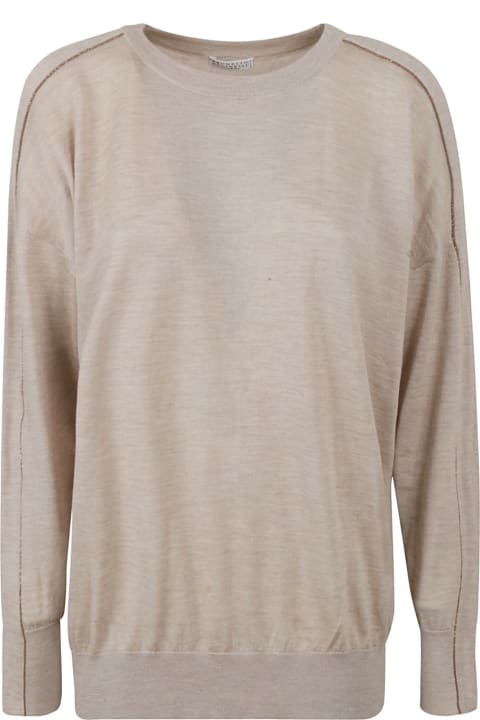 Brunello Cucinelli Clothing for Women Brunello Cucinelli Embellished Sided Rib Sweater