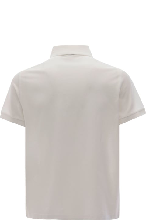 White Polo With Embroidered Logo On The Front In Cotton Man