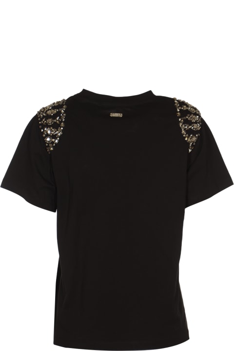 ウィメンズ Alberta Ferrettiのトップス Alberta Ferretti Rhinestone Embellished Round Neck T-shirt