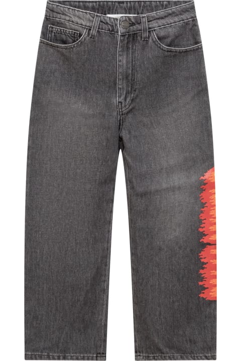 Palm Angels for Kids Palm Angels Flames Jeans