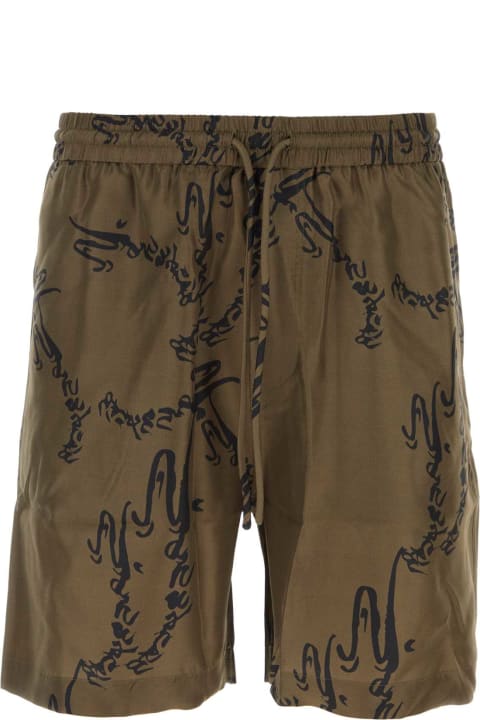 Nanushka Pants for Men Nanushka Printed Satin Doxxi Bermuda Shorts