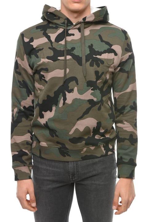 メンズ Valentinoのフリース＆ラウンジウェア Valentino Camouflage Pattern Hoodie Sweatshirt