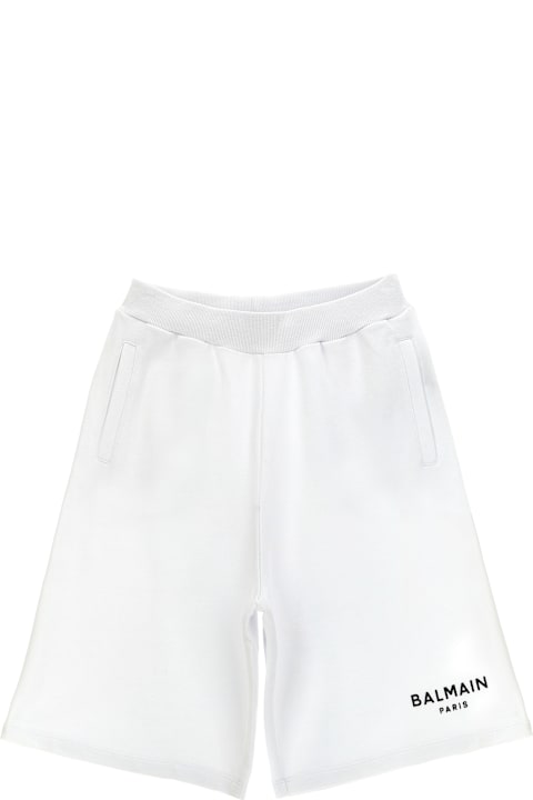 Balmain Bottoms for Boys Balmain Embossed Logo Bermuda Shorts