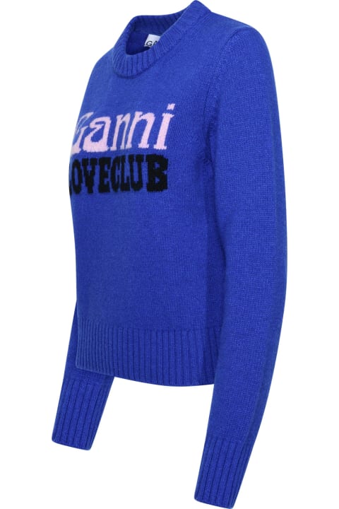 Ganni for Women Ganni Blue Wool Blend Sweater