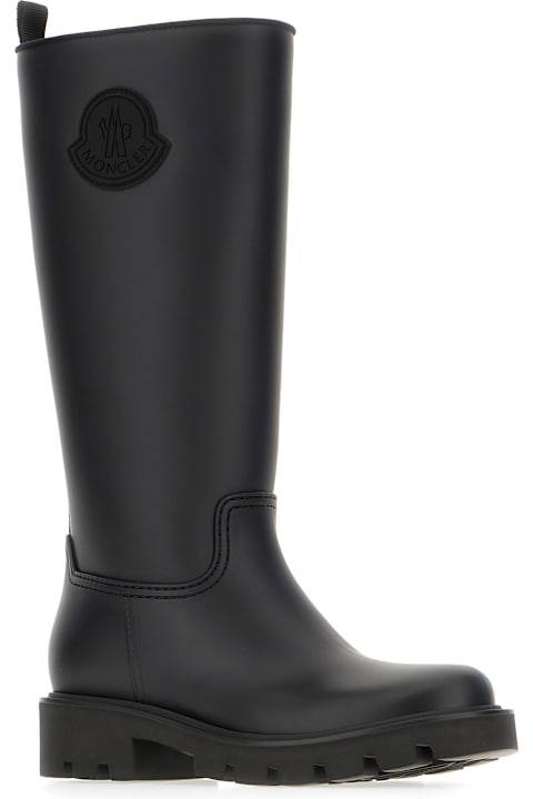 Moncler Boots for Women Moncler Black Rubber Kickstream Boots