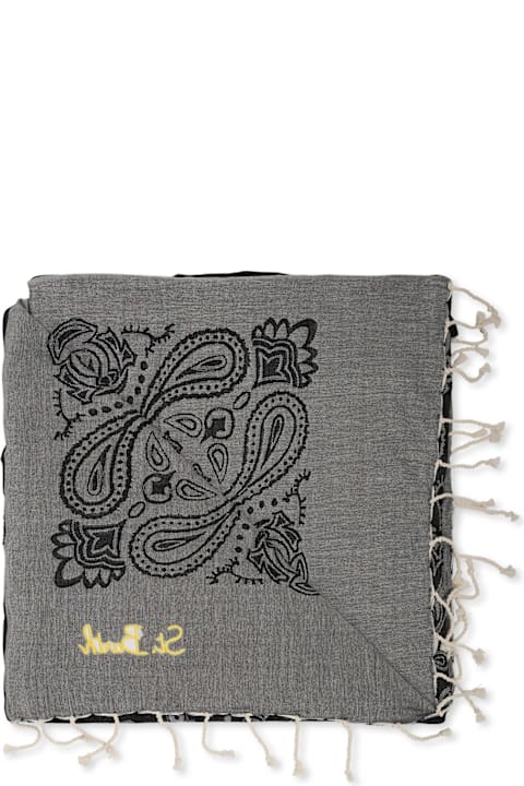 MC2 Saint Barth Accessories & Gifts for Boys MC2 Saint Barth Black Beach Towel For Kids With Logo